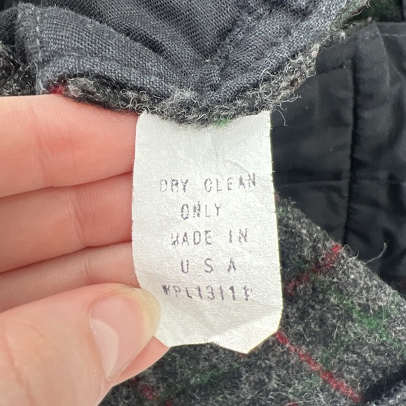 VINTAGE JOHNSON WOOLEN GRAY STRIPED HEAVY WOOL PANTS Sz 37 X 31.5 Thick - Picture 10 of 14